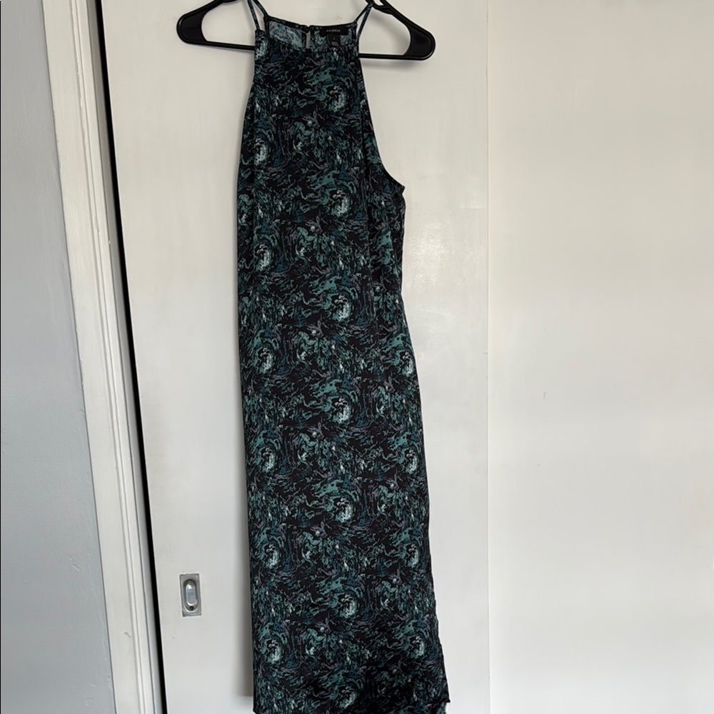 Chic Green and Black Maxi Dress